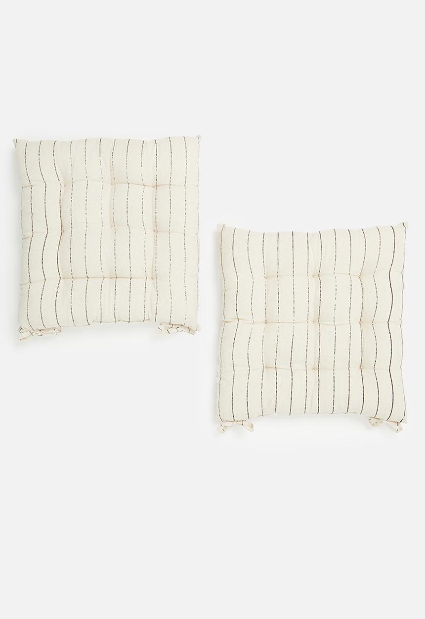 Sixth Floor - Flex stripe chair pad set of 2 - White