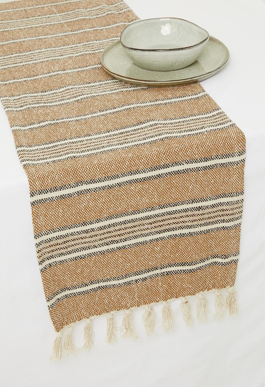 Sixth Floor - Bayadere stripe table runner - Natural