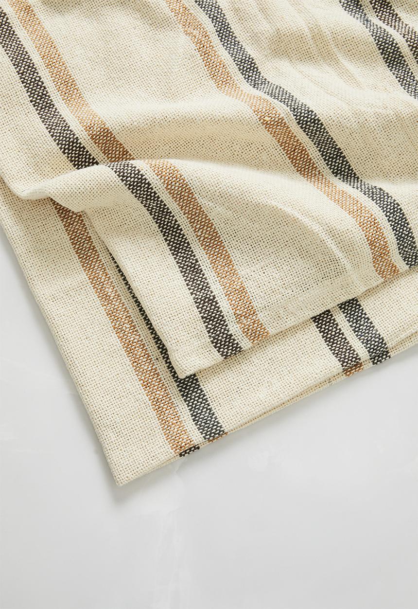 Sixth Floor - Stripe cotton table cloth - White
