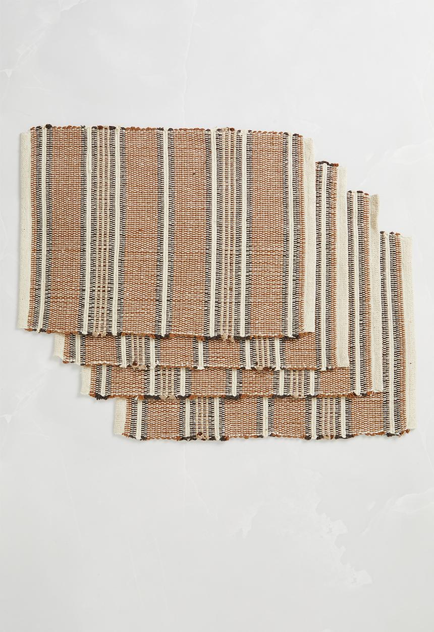 Sixth Floor - Bayadere stripe placemats set of 4 - Natural