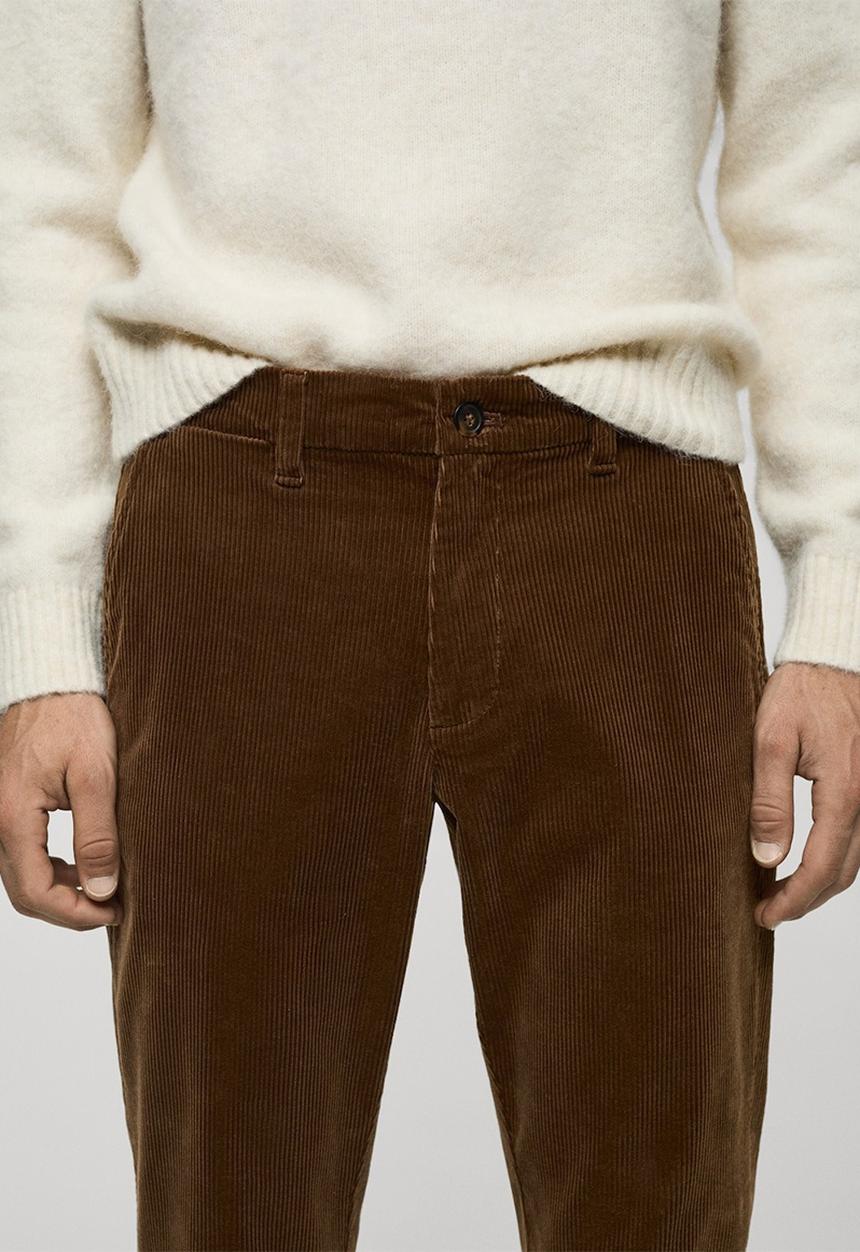 MANGO - Trousers Berdam - Medium Brown
