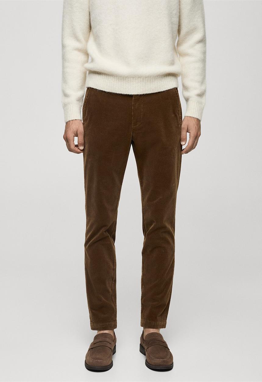 MANGO - Trousers Berdam - Medium Brown