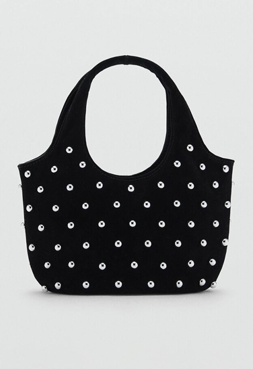 MANGO - Lunares top handle bag-black