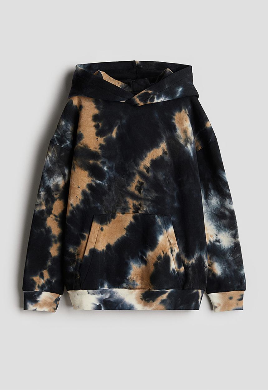 H&M - Hoodie - black tie-dye