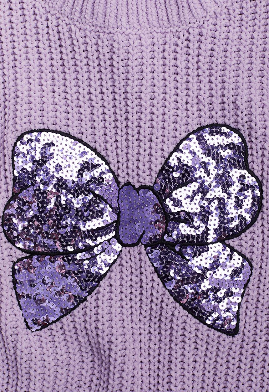H&M - Knitted chenille jumper - light purple bow