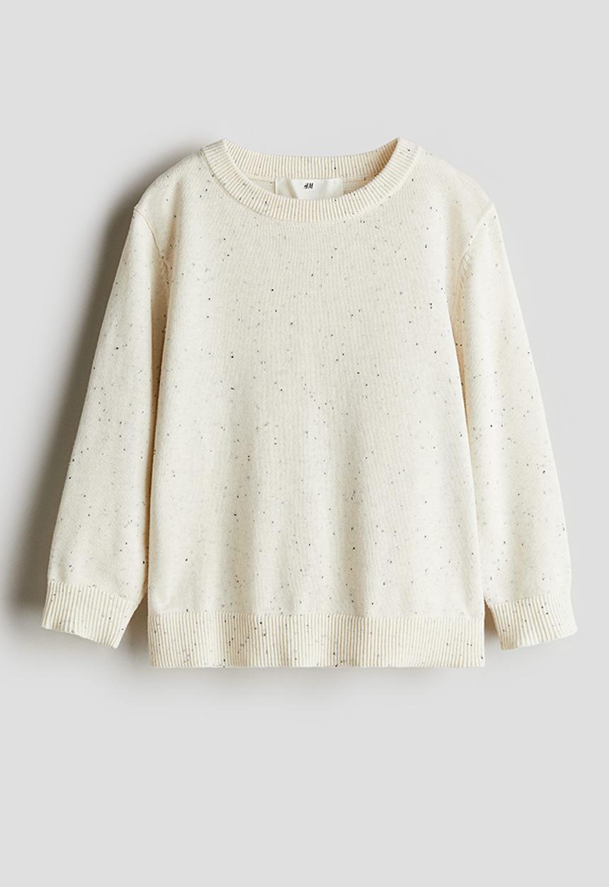 H&M - Cotton jumper - cream spotted