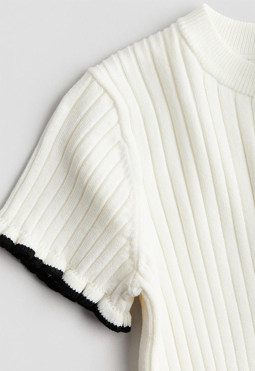 H&M - Rib-knit top - natural white