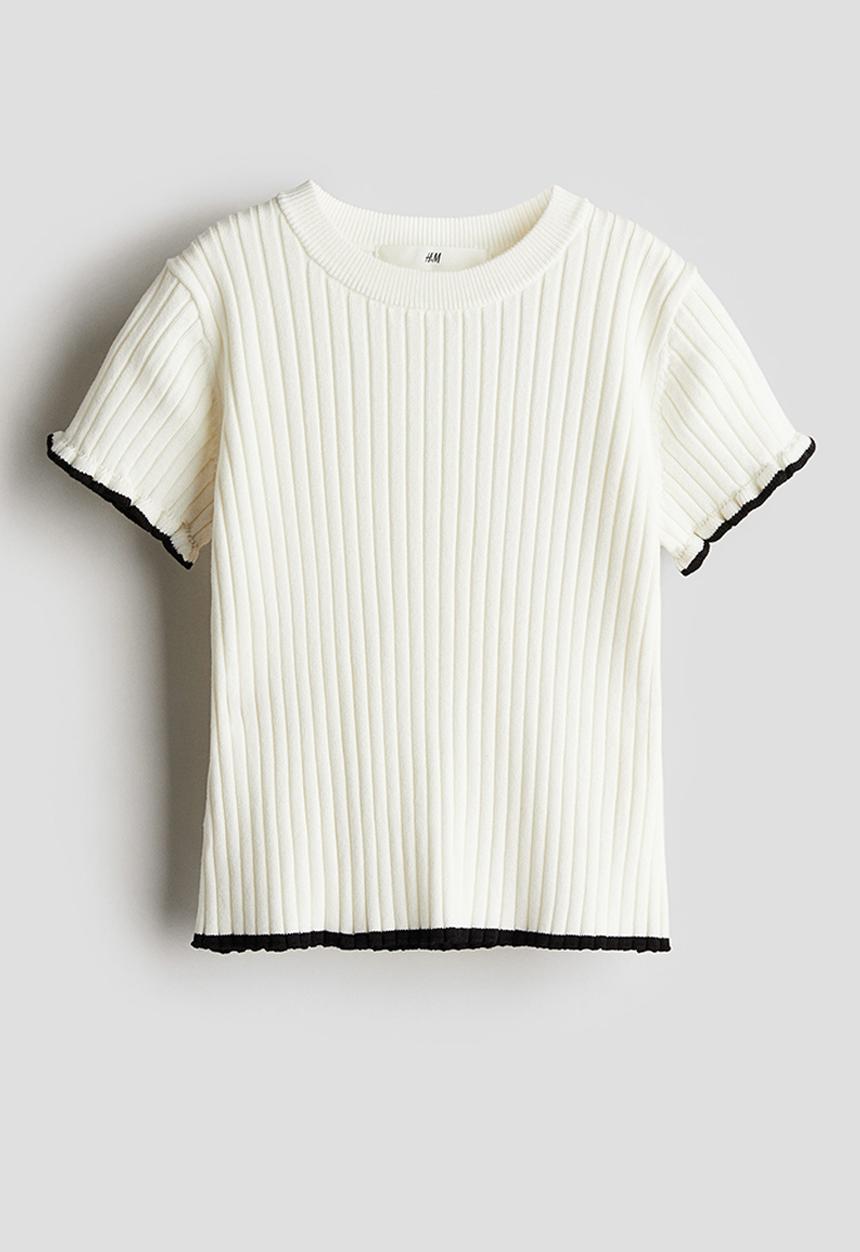 H&M - Rib-knit top - natural white