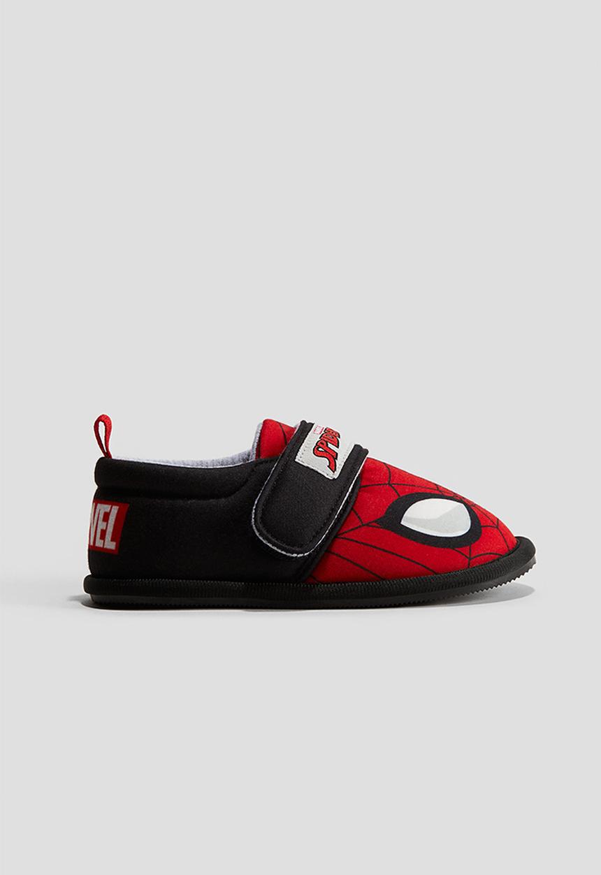 H&M - Printed cotton slippers - red/spider-man