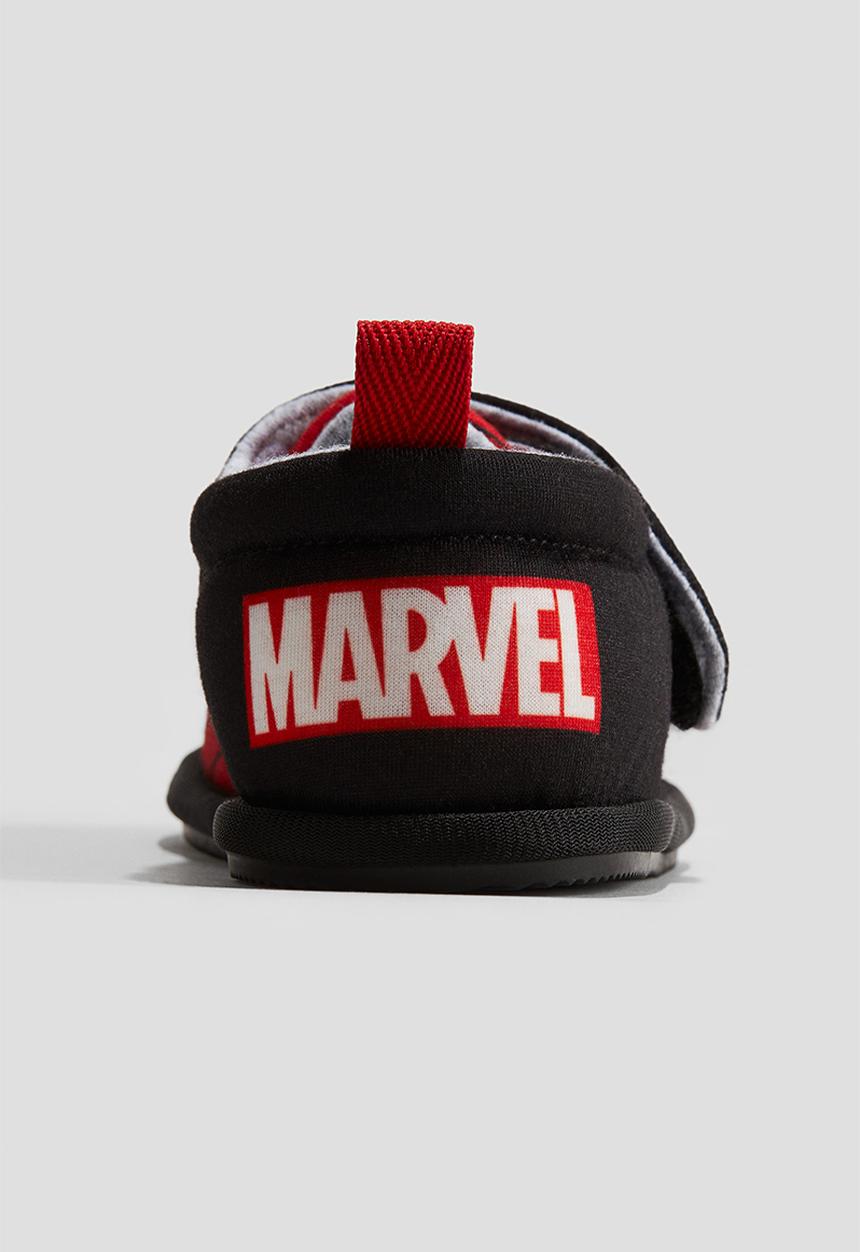 H&M - Printed cotton slippers - red/spider-man