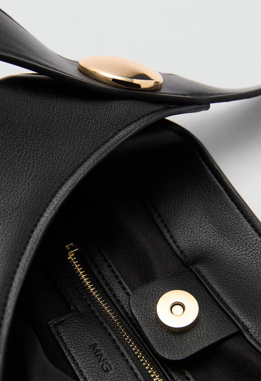 MANGO - Tote bag freckle - black