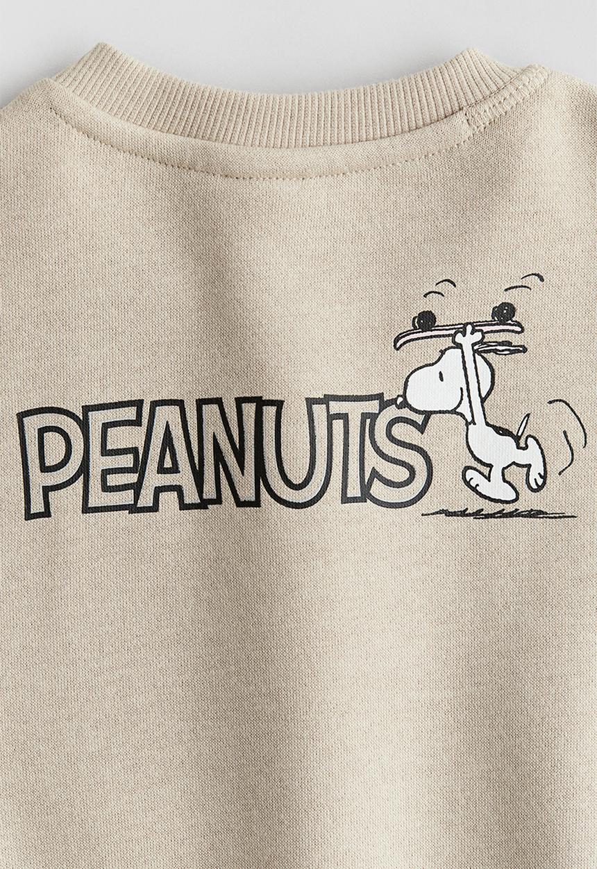 H&M - Crew-neck sweatshirt - beige snoopy