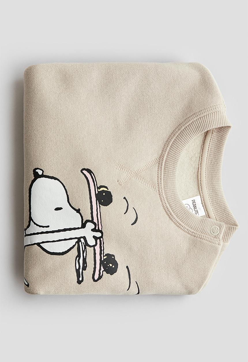 H&M - Crew-neck sweatshirt - beige snoopy