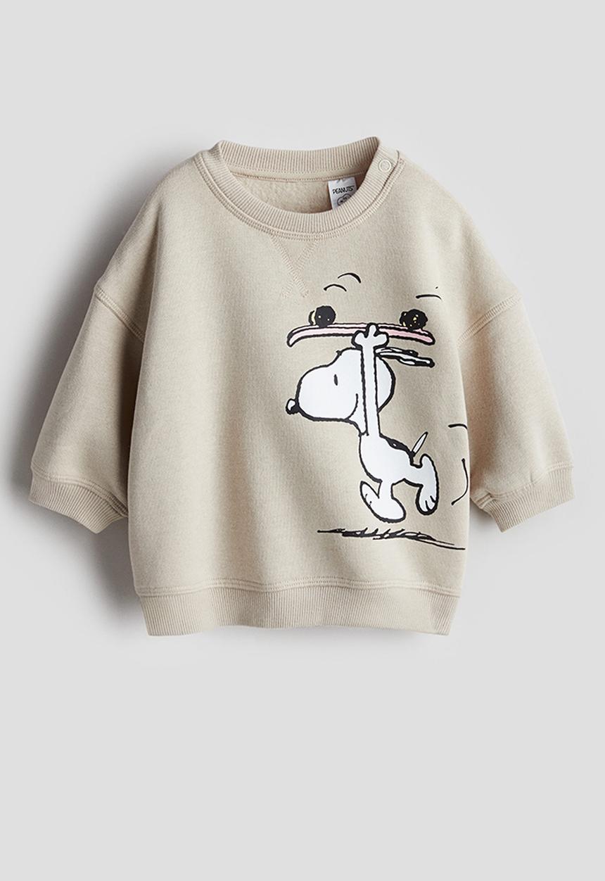 H&M - Crew-neck sweatshirt - beige snoopy
