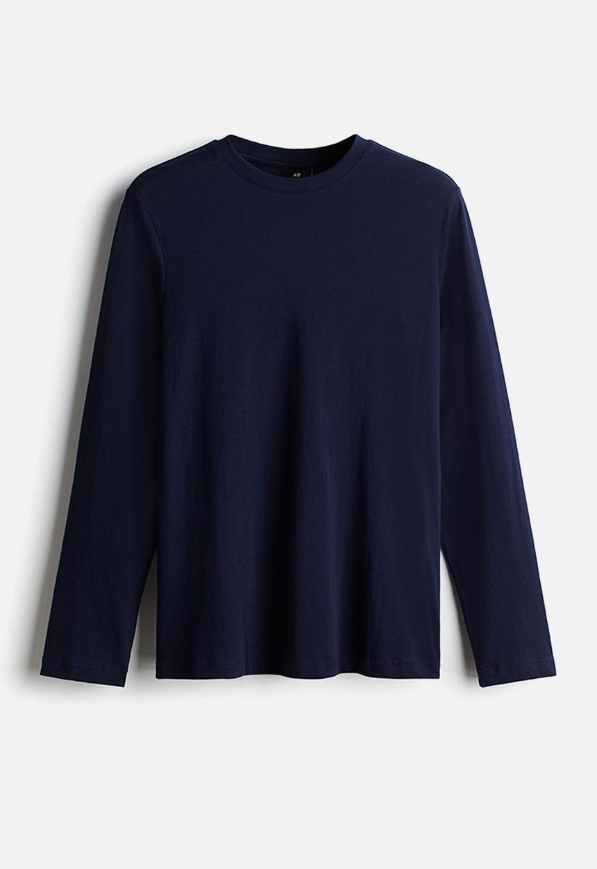 H&M - Regular fit jersey top - navy blue
