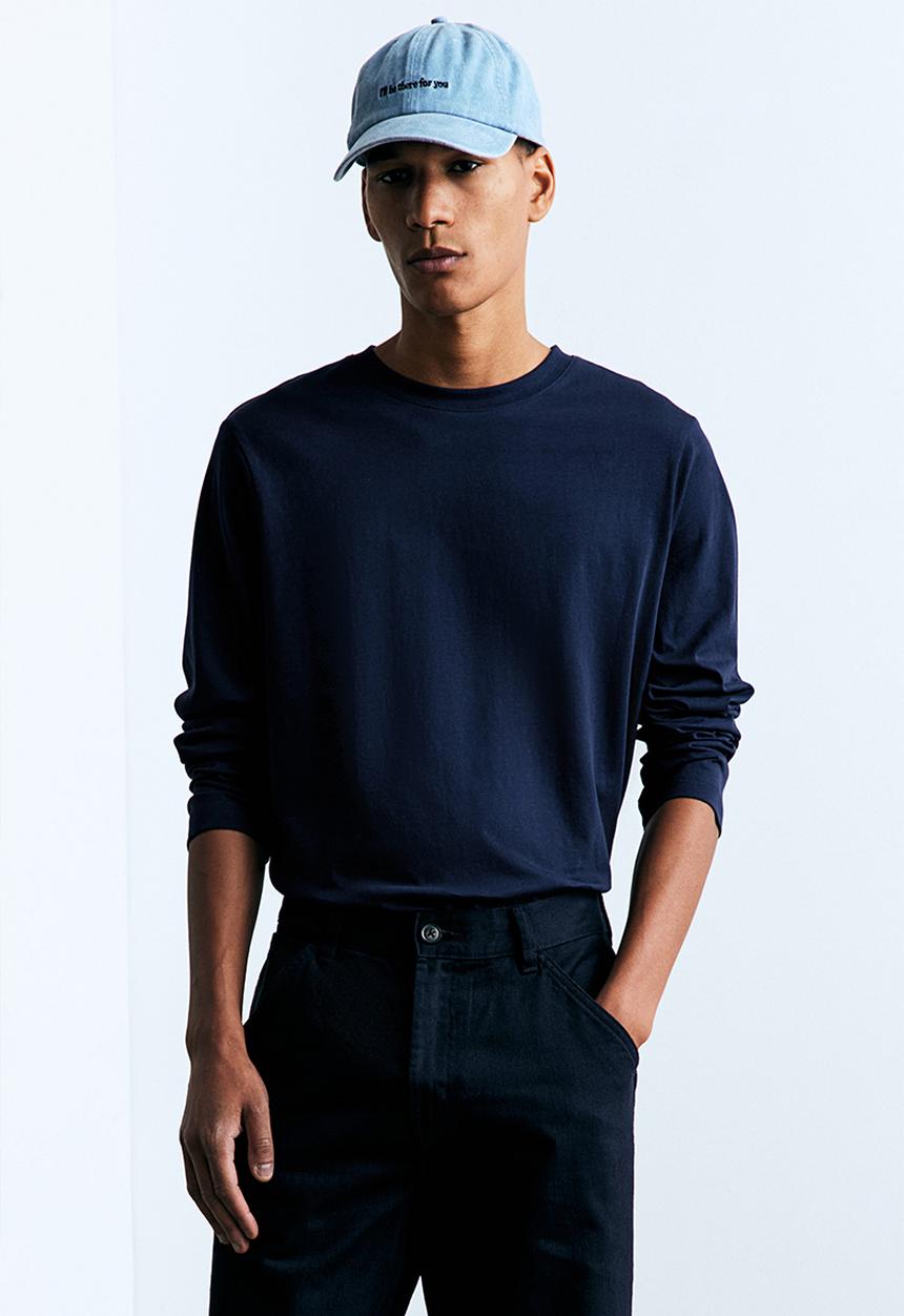 H&M - Regular fit jersey top - navy blue