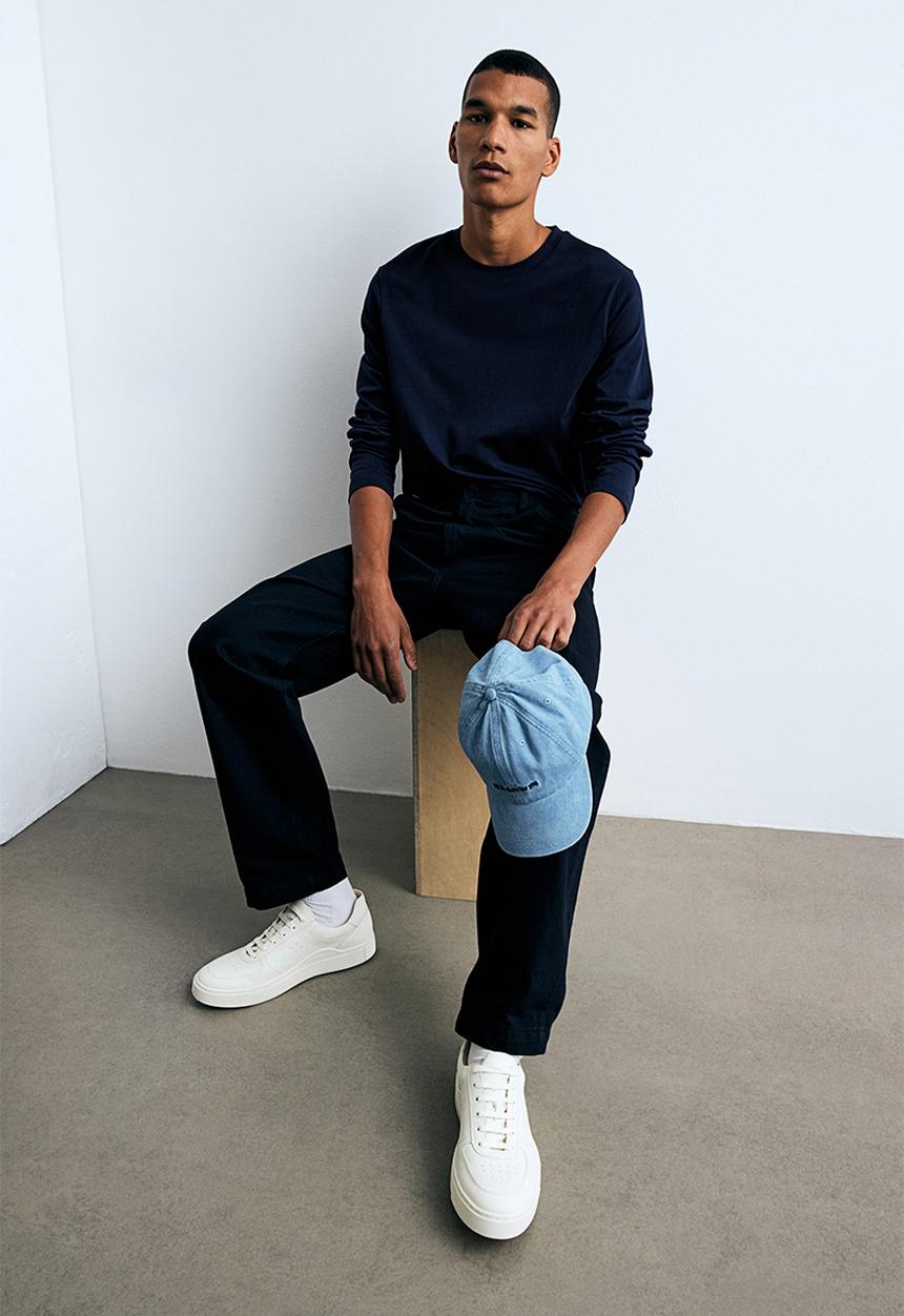 H&M - Regular fit jersey top - navy blue