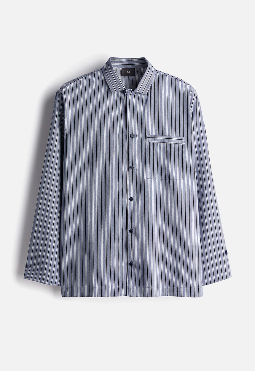 H&M - Relaxed fit pyjamas - light blue pinstriped