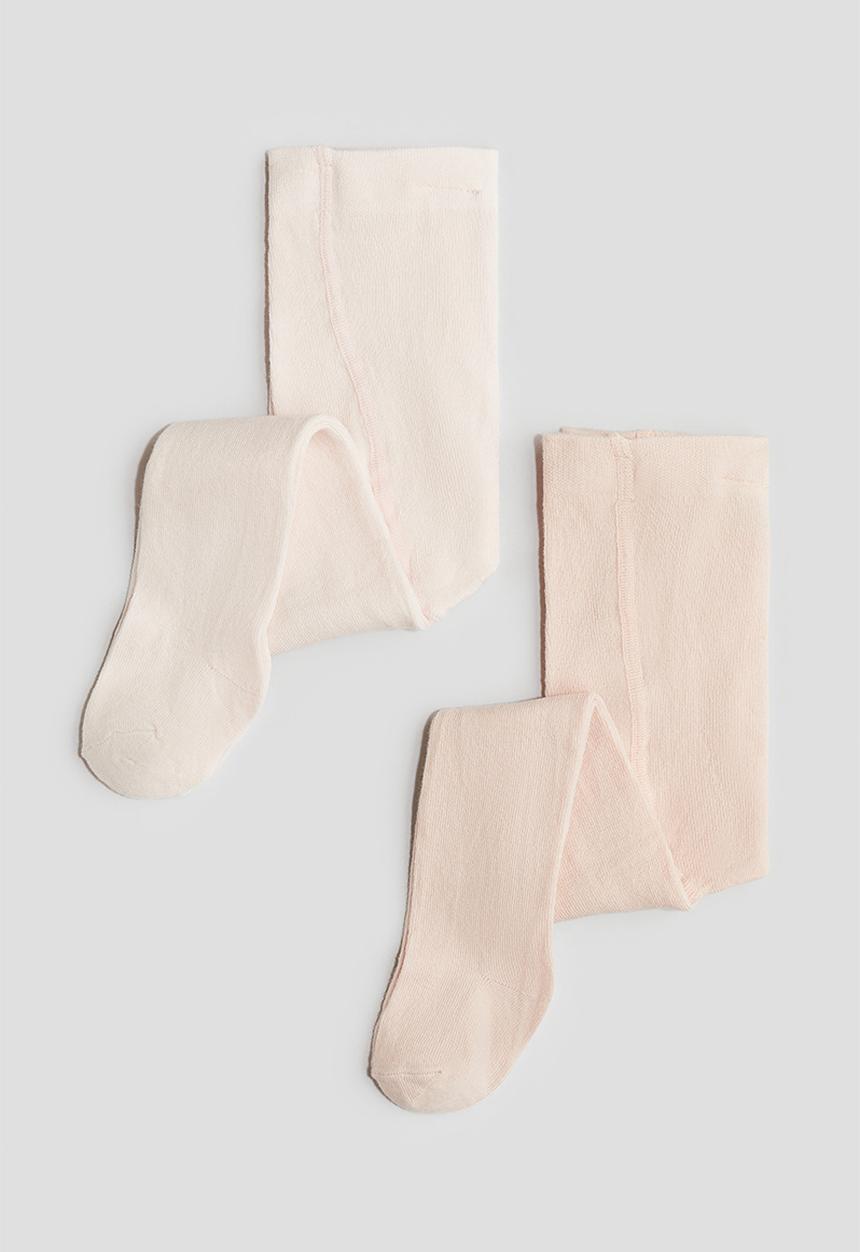 H&M - 2 pack tights - dusty pink