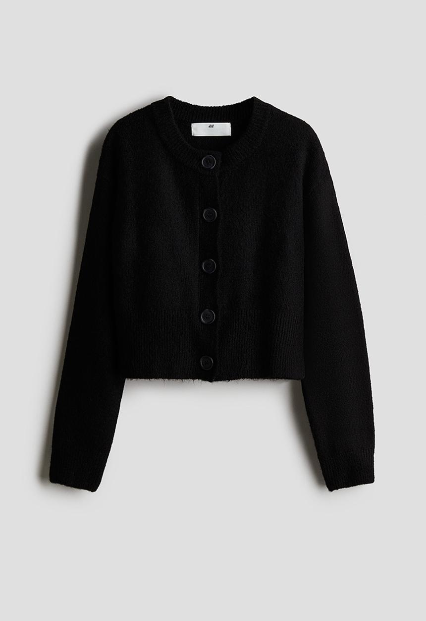 H&M - Fine-knit cardigan - black