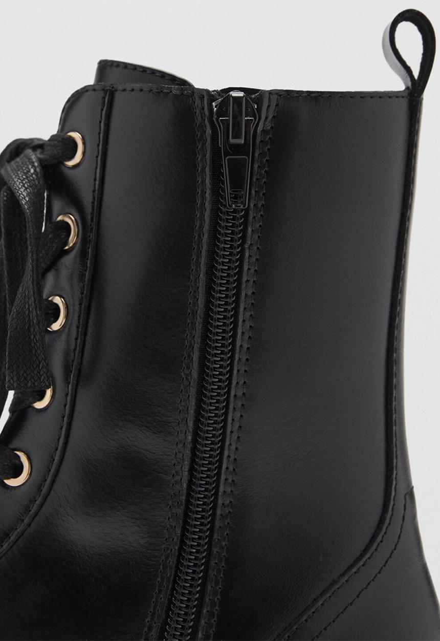 MANGO - Mountain leather ankle boot - black