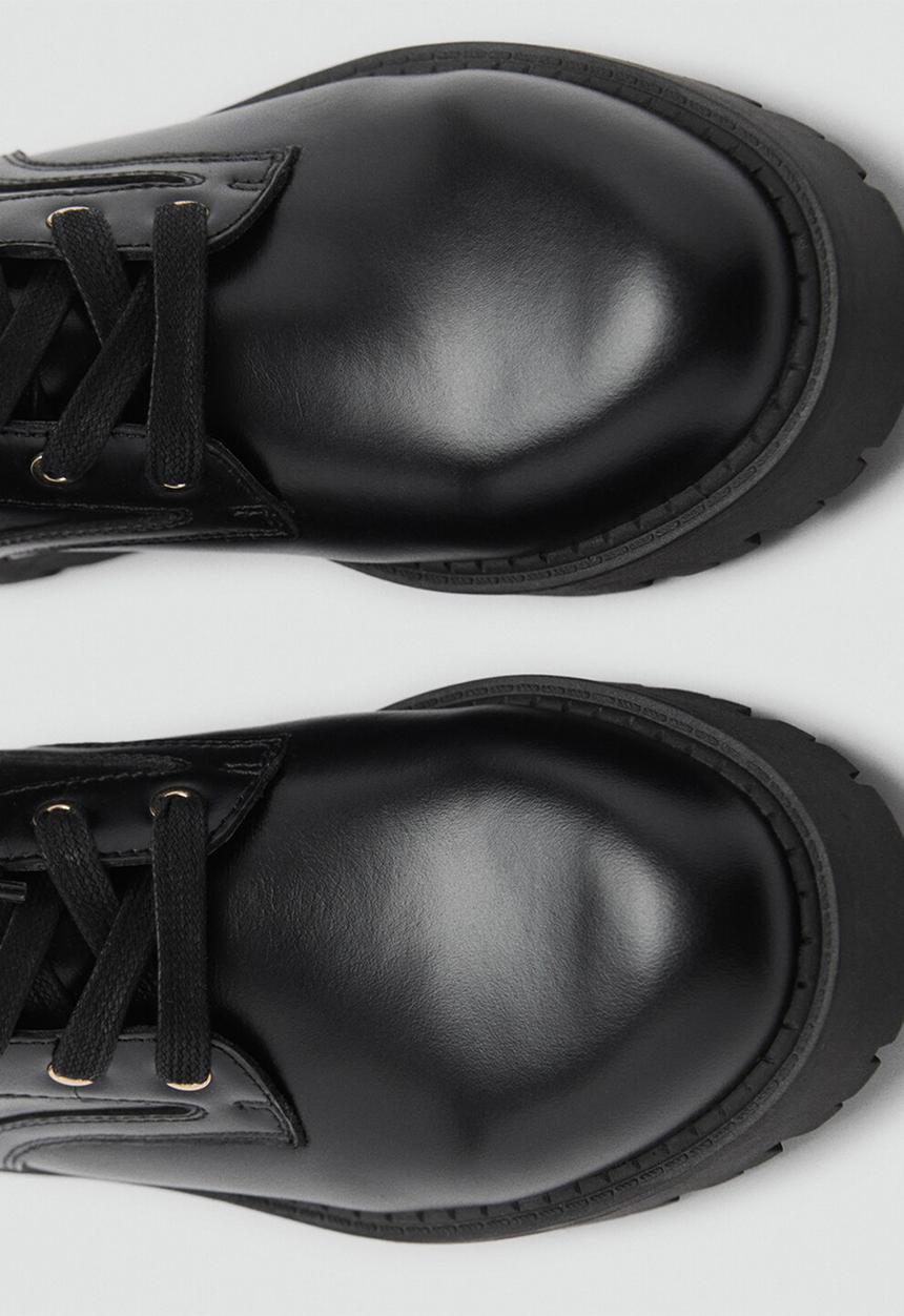 MANGO - Mountain leather ankle boot - black