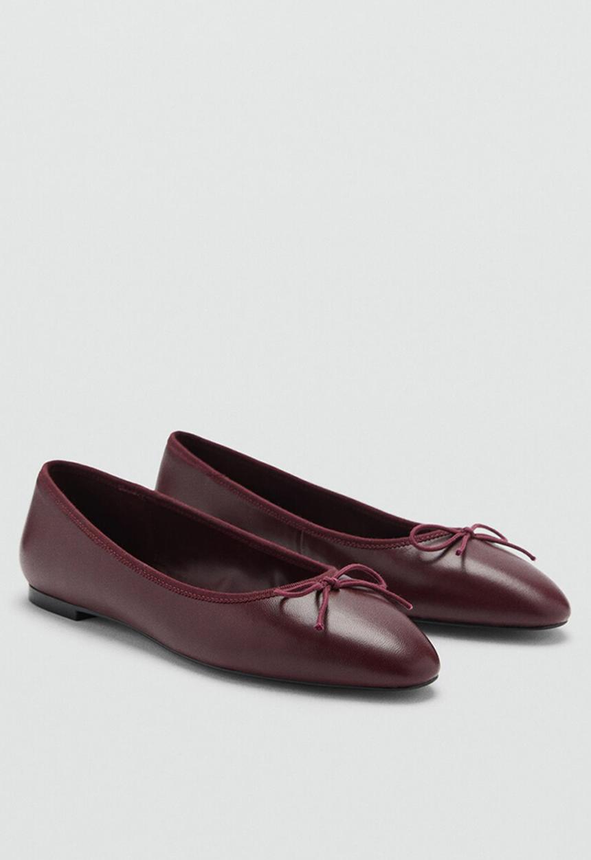 MANGO - Pova leather pump - dark red