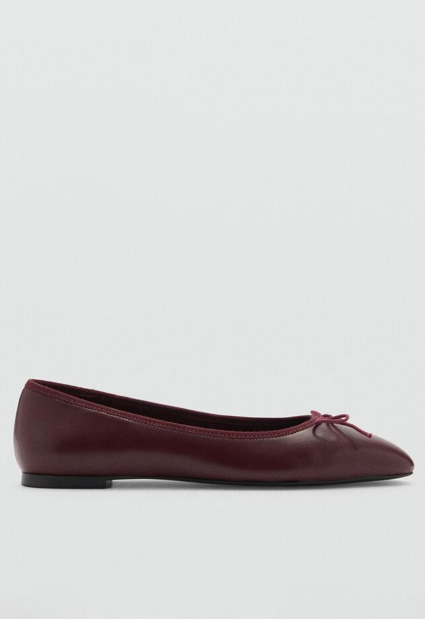 MANGO - Pova leather pump - dark red