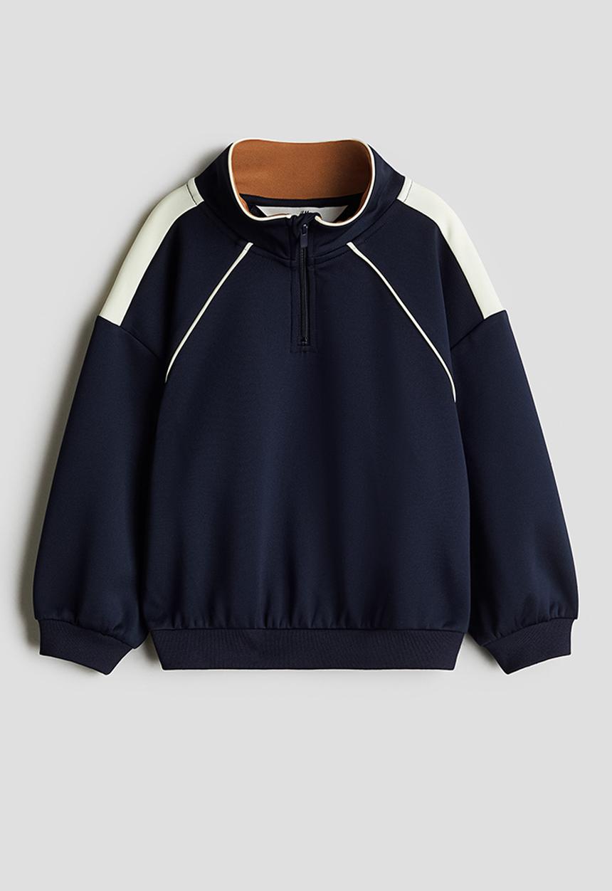 H&M - Zip-top track jacket - navy blue/block-coloured