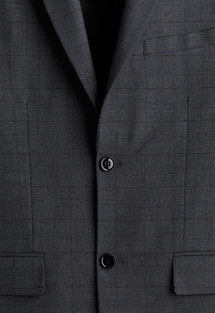 H&M - Slim fit jacket - dark grey/checked