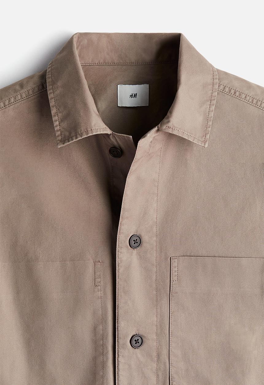 H&M - Regular fit twill overshirt - dark beige
