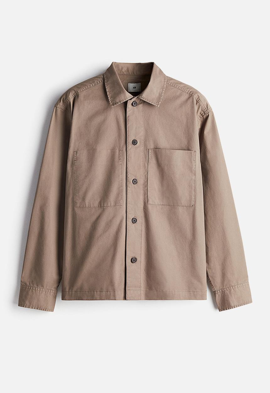 H&M - Regular fit twill overshirt - dark beige