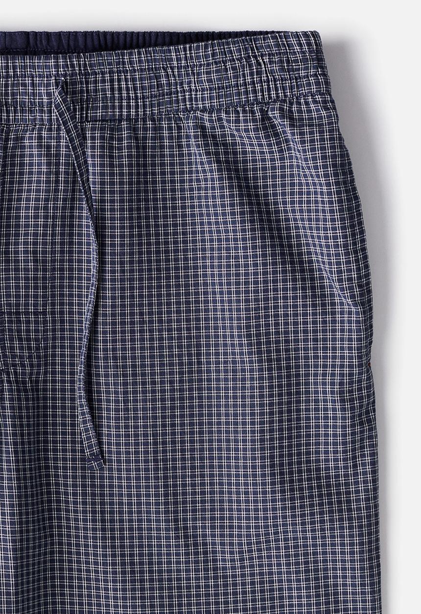 H&M - Relaxed fit poplin trousers - dark blue checked