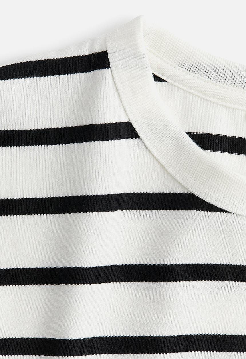 H&M - Cotton jersey top - white/striped