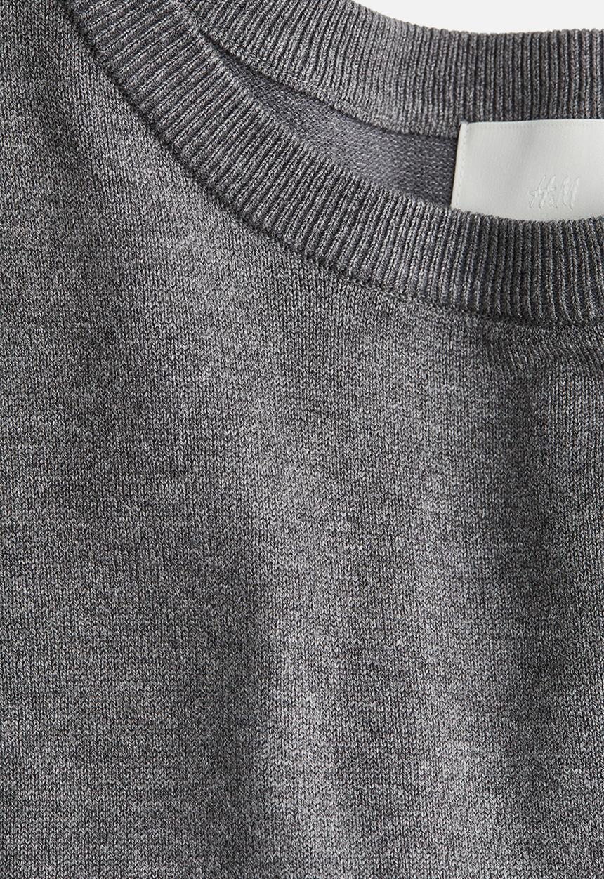 H&M - Fine-knit top - grey marl