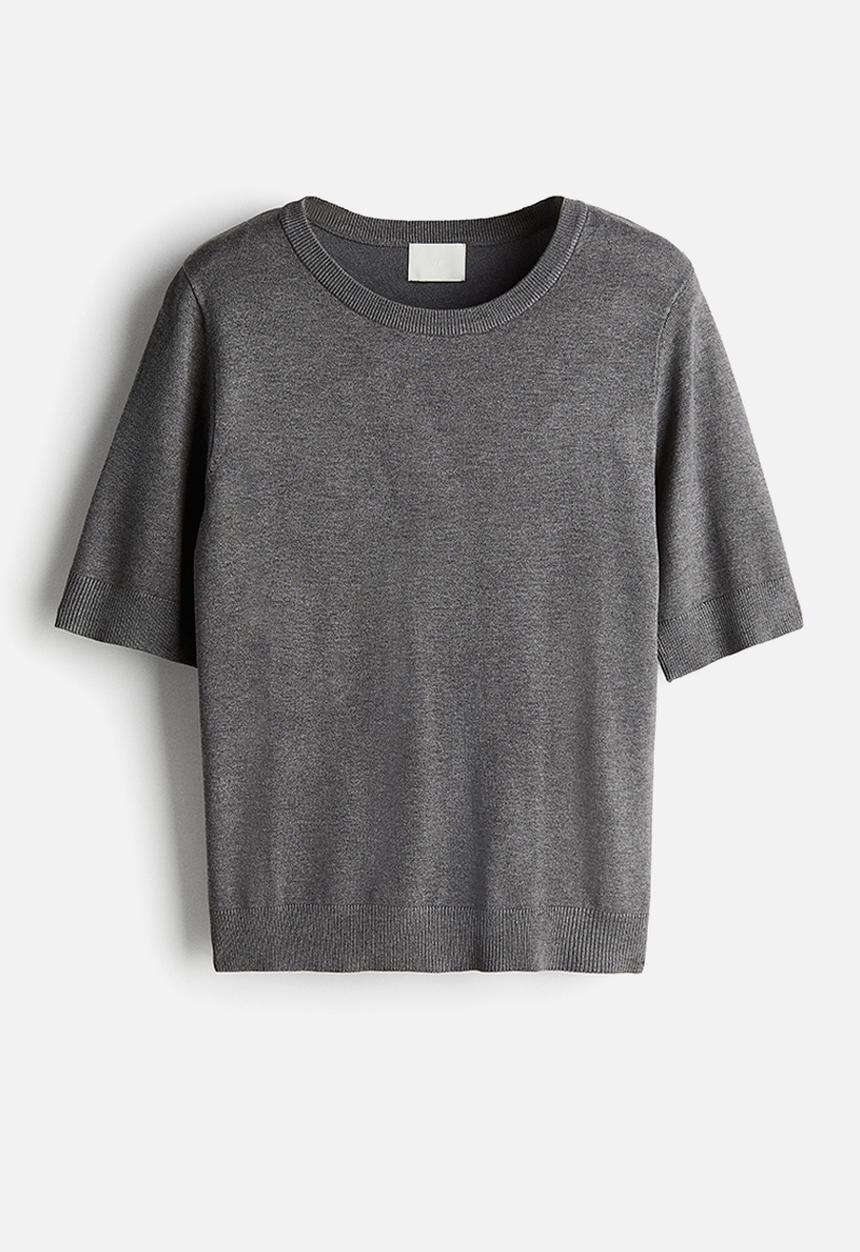 H&M - Fine-knit top - grey marl