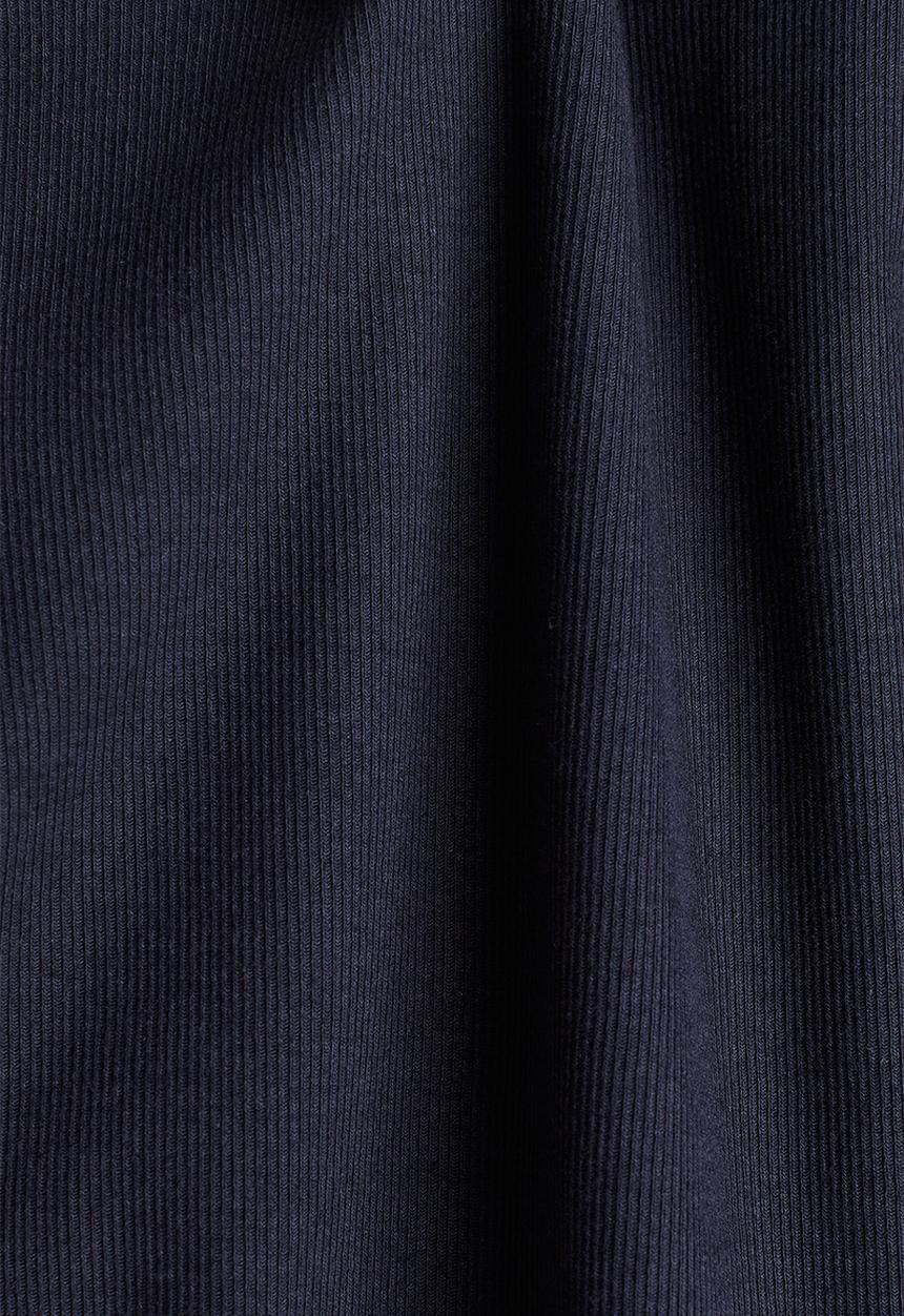 H&M - Ribbed modal-blend T-shirt - navy blue