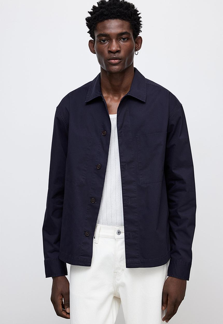 H&M - Regular fit twill overshirt - navy blue