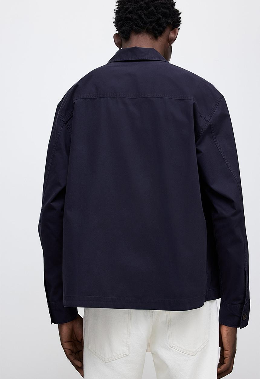 H&M - Regular fit twill overshirt - navy blue