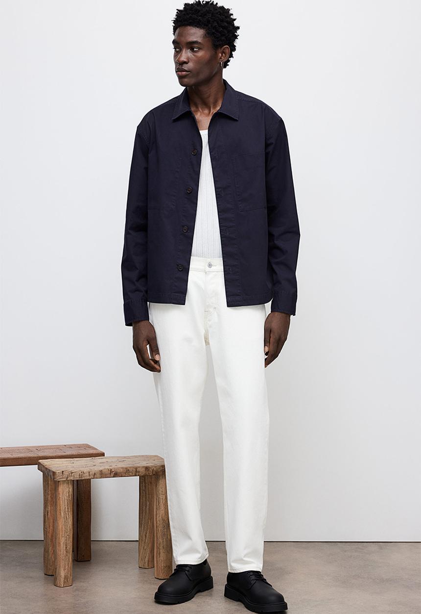 H&M - Regular fit twill overshirt - navy blue