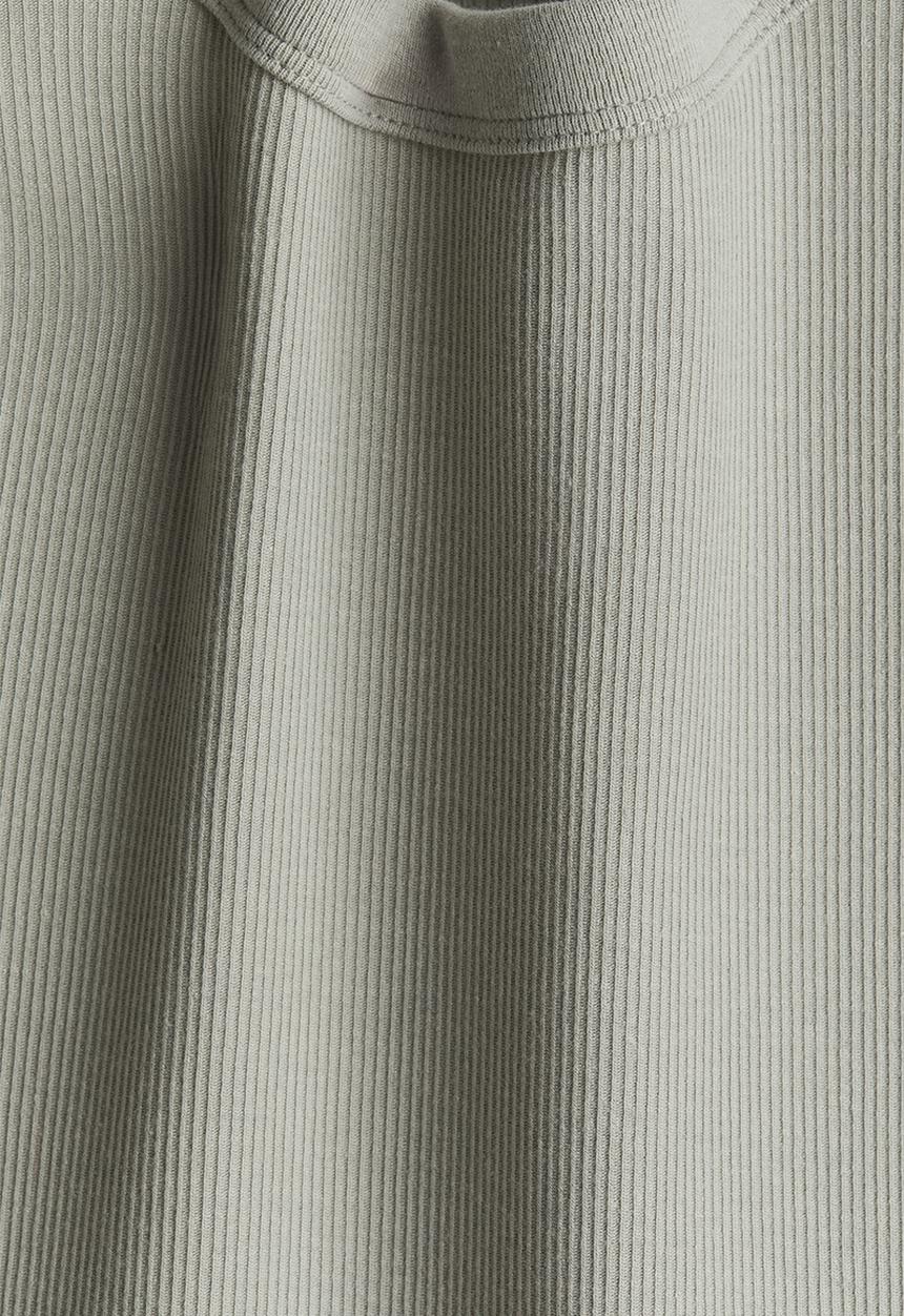 H&M - Ribbed modal-blend top - sage green