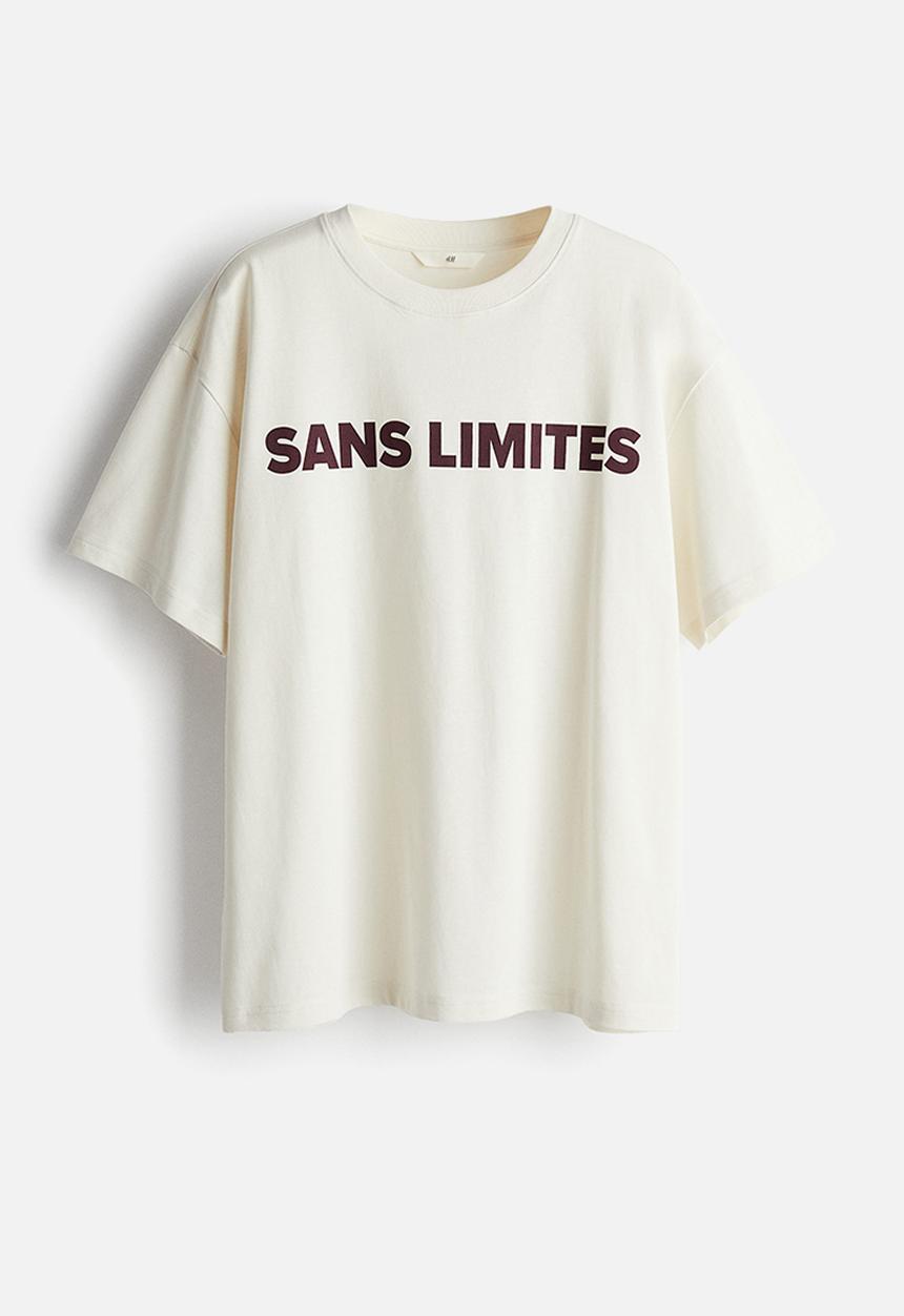 H&M - Printed t-shirt - cream sans limites