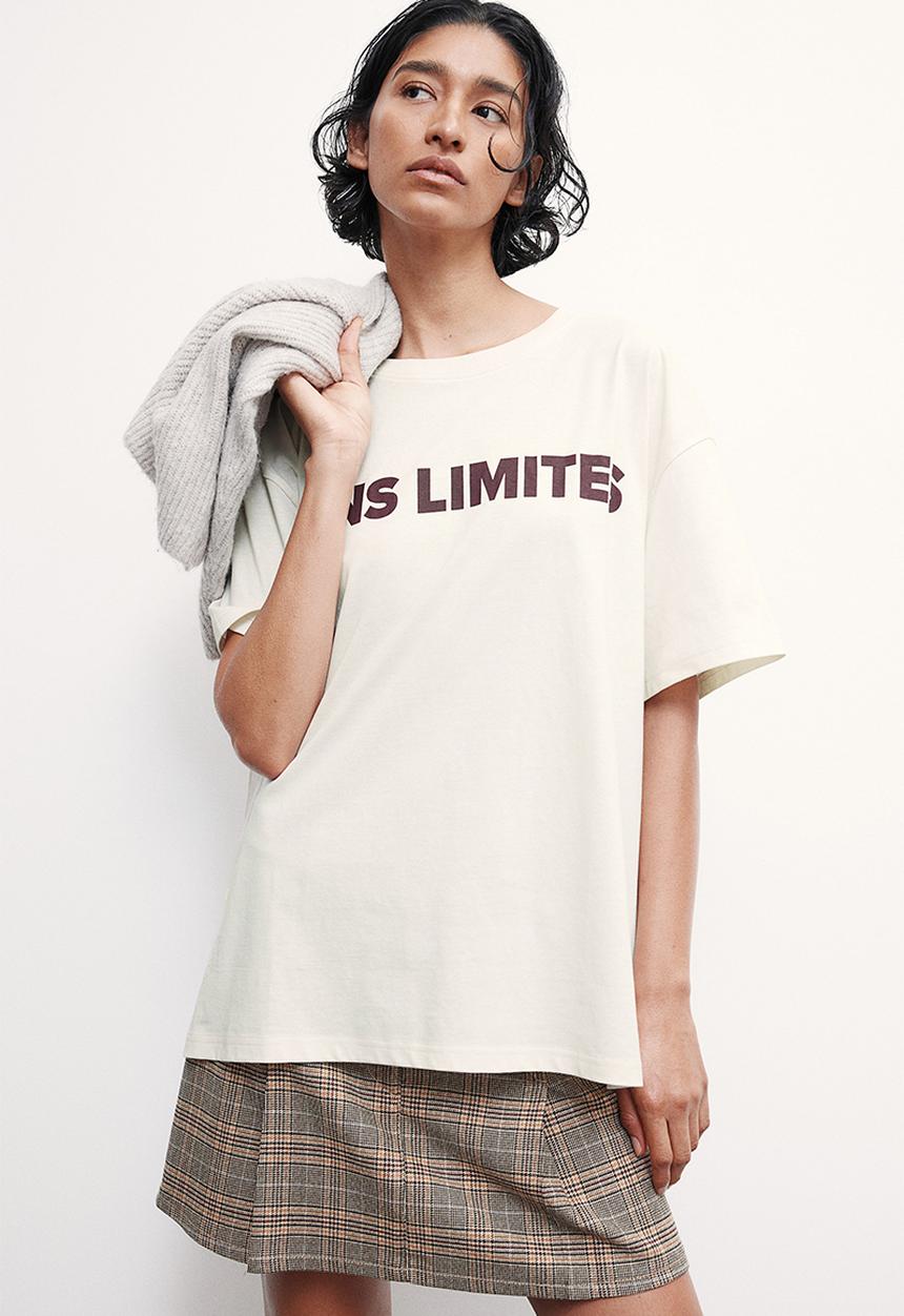 H&M - Printed t-shirt - cream sans limites