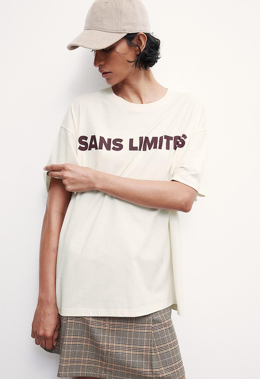 H&M - Printed t-shirt - cream sans limites