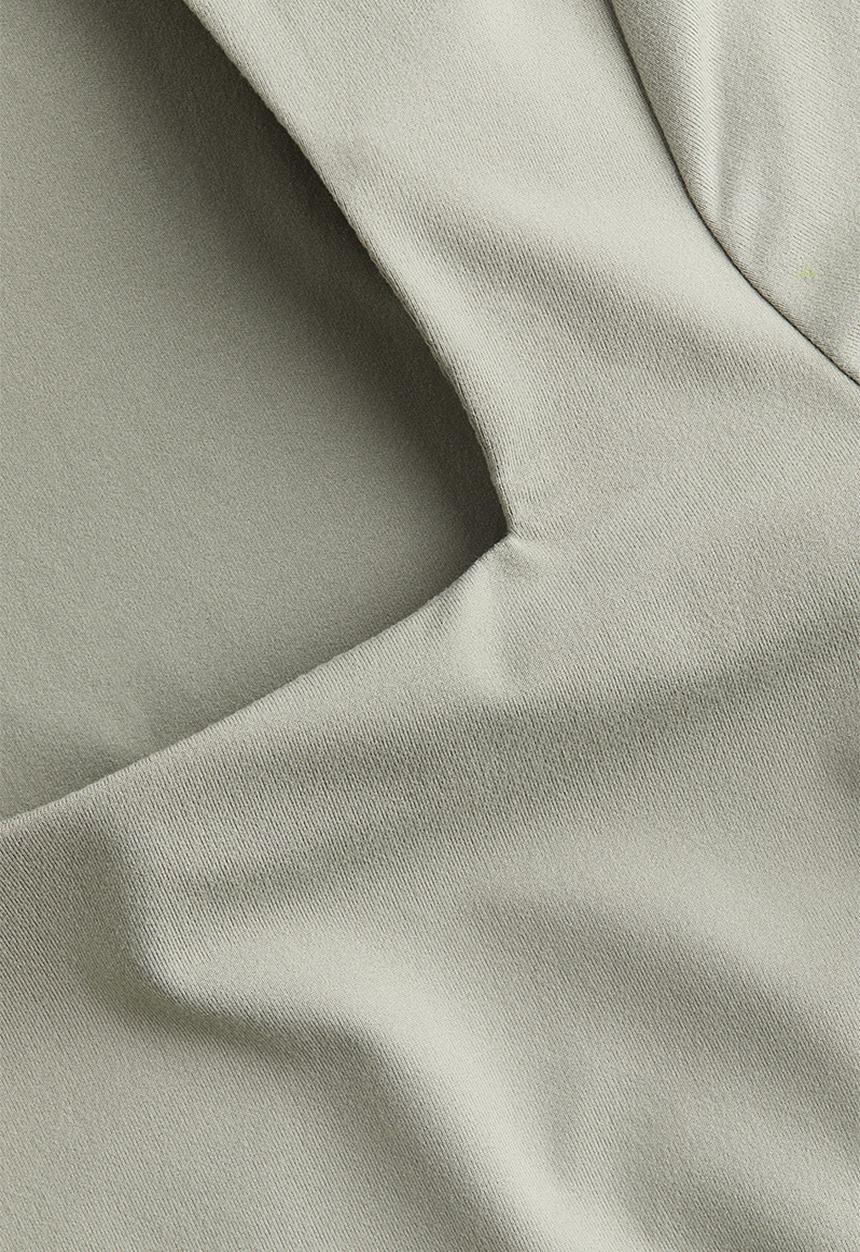 H&M - Square-neck top - light khaki green