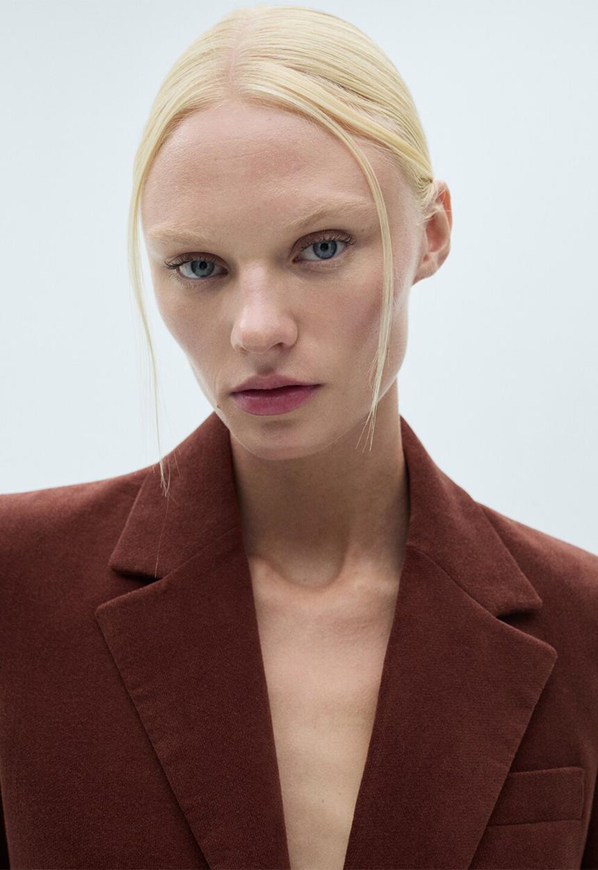 MANGO - Blazer Velveton - Dark Red