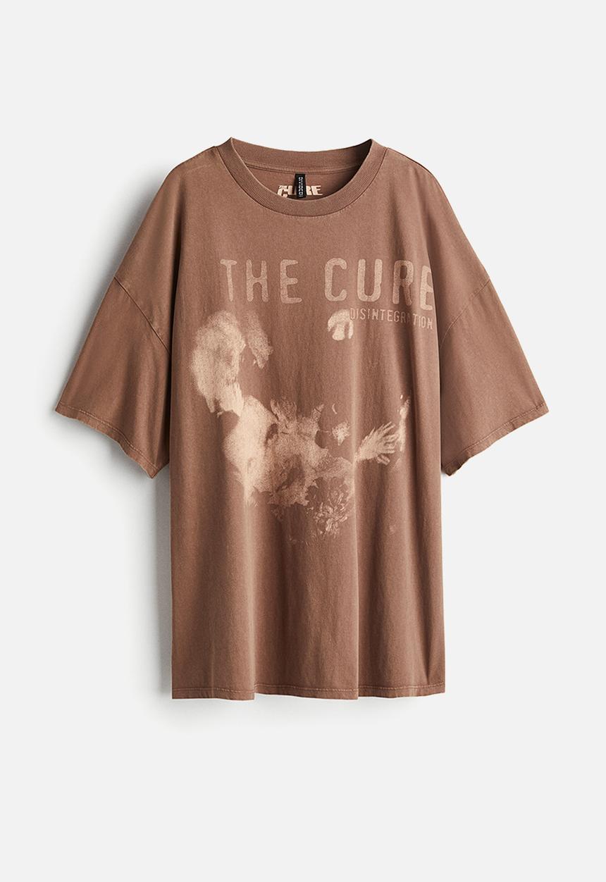 H&M - Oversized printed T-shirt - brown the cure