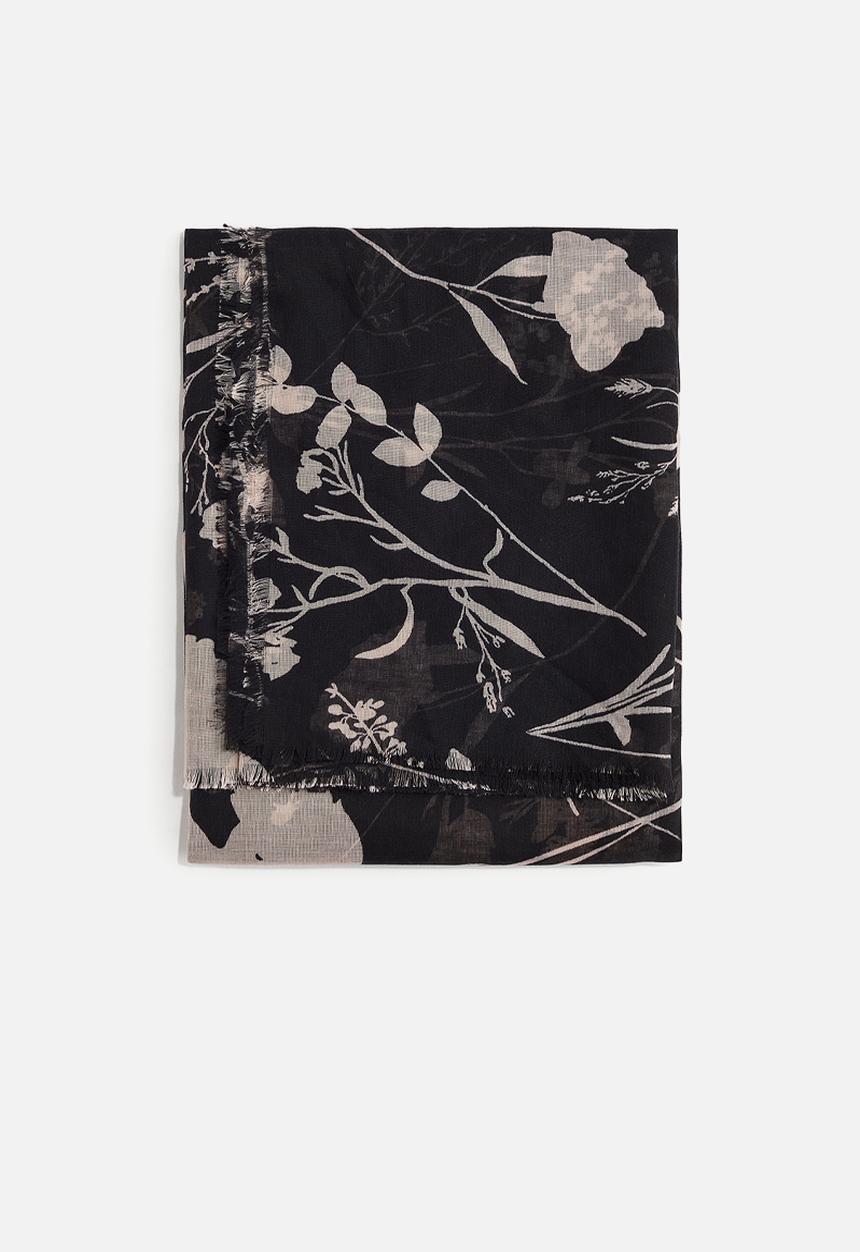H&M - Sheer scarf - black patterned