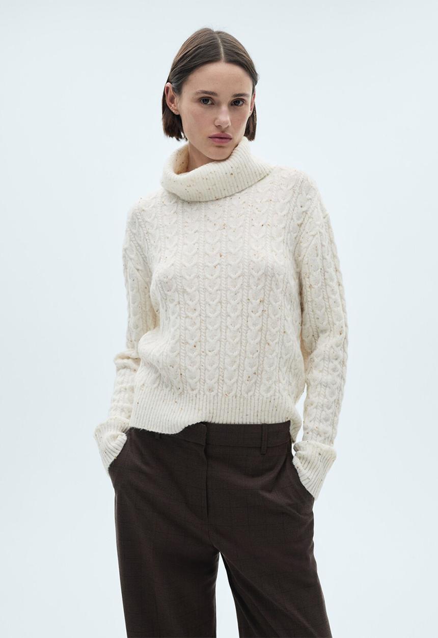 MANGO - Sweater trenzi - light beige