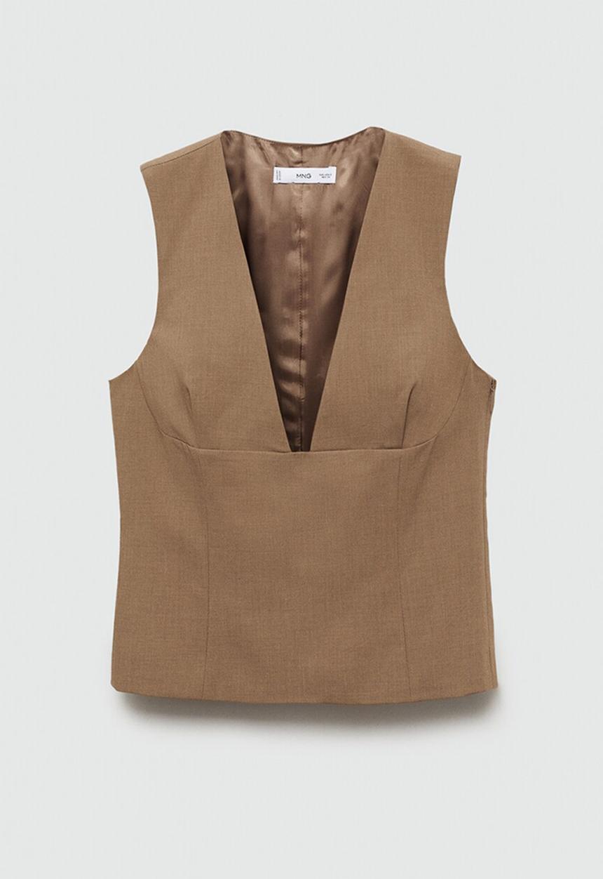 MANGO - Vest Casiopea -  Medium Brown